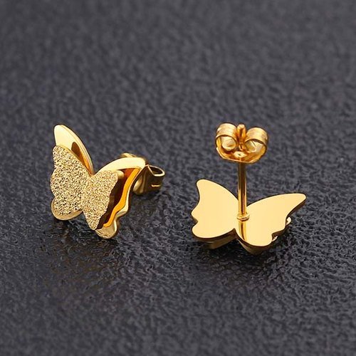  Butterfly Diamond Stud Earrings